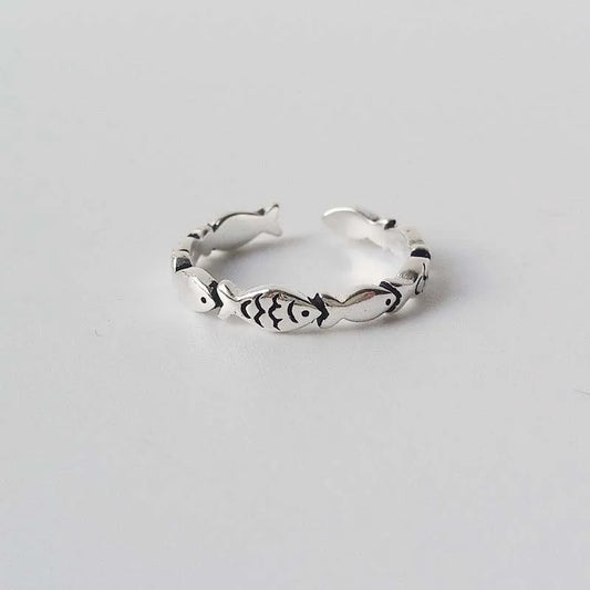 Fashion Silver Fish Open Ring – A Creative Statement of Elegance