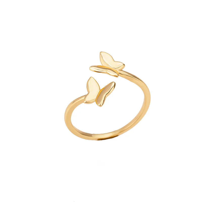 Snake Bone Cubic Zirconia Ring – Trendy Gold & Silver Couple Jewelry