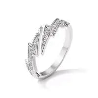 Snake Bone Cubic Zirconia Ring – Trendy Gold & Silver Couple Jewelry